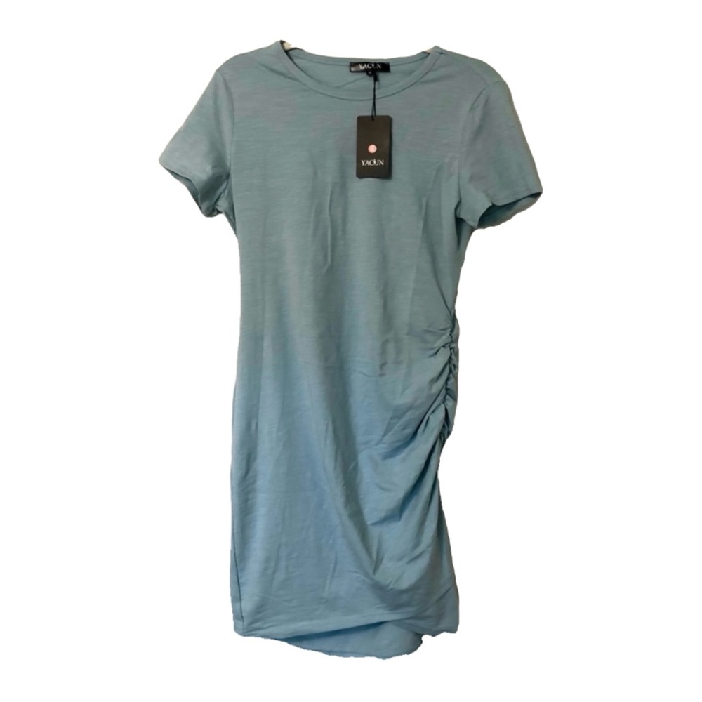 🆕 NWT Ruched Blue T-Shirt Dress